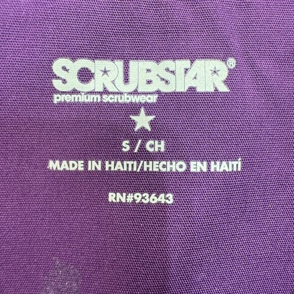 Scrubstar Womens Size Small V-Neck Top Purple Stretch Fabric - Picture 3 of 7